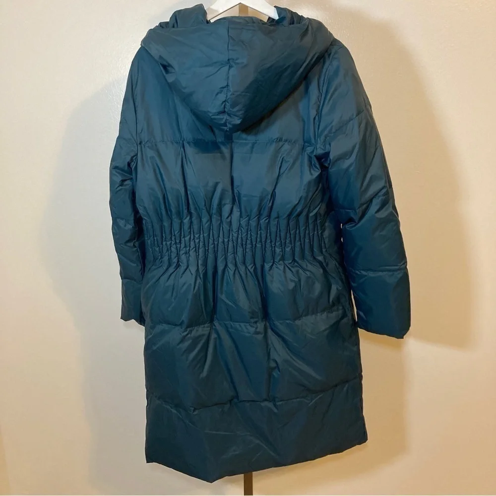 Garnet Hill drk teal down Puffer Coat Size XS - Picture 4 of 8